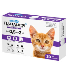 Таблетки для котів 0,5-2 кг Panacea протипаразитарний засіб №1 Superium Panacea