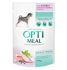 Корм для собак Adult Dogs Rabbit and Wild Blueberries sauce з кроликом і чорницею в соусі 100 г Optimeal