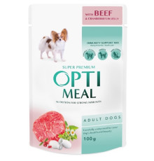 Корм для собак Adult Dogs Beef and Cranberry jelly з яловичиною та журавлиною в желе 100 г Optimeal