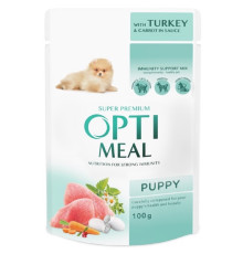 Корм для цуценят Puppy Turkey and Carrot sauce з індичкою та морквою в соусі 100 г Optimeal