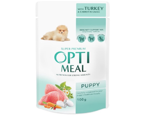 Корм для цуценят Puppy Turkey and Carrot sauce з індичкою та морквою в соусі 100 г Optimeal