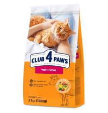 Сухий корм для дорослих котів Adult Cats Veal з телятиною 2 кг Клуб 4 лапи