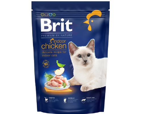 Сухой корм для котов живущих в помещении Cat Indoor Chicken с курицей 300 г Brit Premium