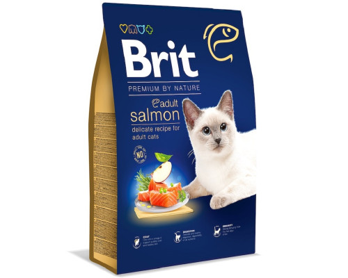 Сухой корм для котов Premium by Nature Cat Adult Salmon с лососем 1,5 кг Brit Premium