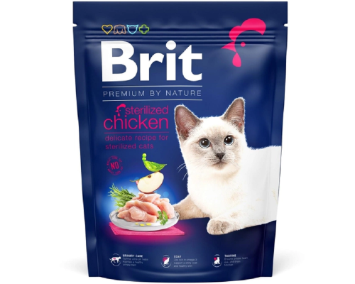 Сухой корм для стерилизованых котов Cat Sterilised Chicken с курицей 800 г Brit Premium