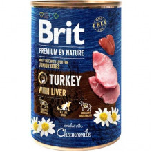 Корм для собак Брит индюшатина с индюшиной печенью Brit Premium by Nature k 400 г