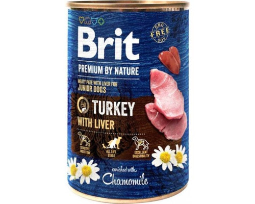 Корм для цуценят та юніорів Brit Premium by Nature з індичкою та печінкою 400 г Brit Premium