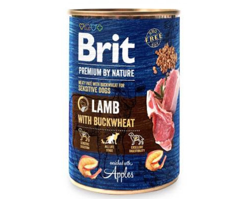Корм для собак із чутливим травленням Brit Premium by Nature з ягнятком куркою гречкою та яблуком 800 г Brit Premium