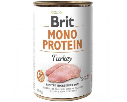 Корм для собак с чувствительным пищеварением Mono Protein Dog с индейкой 400 г Brit