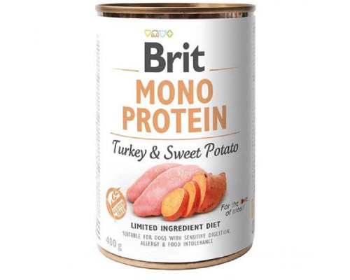 Корм для собак з чутливим травленням Mono Protein Dog з індичкою та солодкою картоплею 400 г Brit