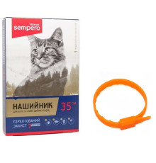 Нашийник для котів Sempero від бліх і кліщів помаранчевий 35 см Vitomax 