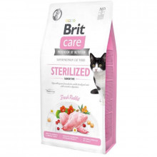Корм для стерилизованых котов с чувствительным пищеварением Sterilized Sensitive  с кроликом 400 г Brit Care 