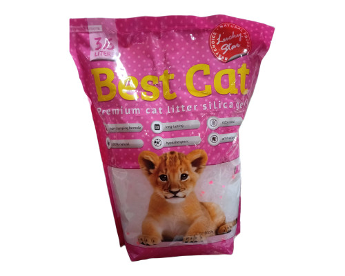 Наполнитель для кошачьих туалетов Best Cat Pink Flowers силикагелевый с ароматом розовых цветов 3,6 л Fox
