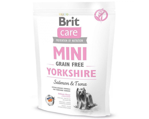 Сухой корм для собак породы йоркширский терьер Mini Grain Free Yorkshire Salmon and Tuna с лососем и тунцом 2 кг Brit Care
